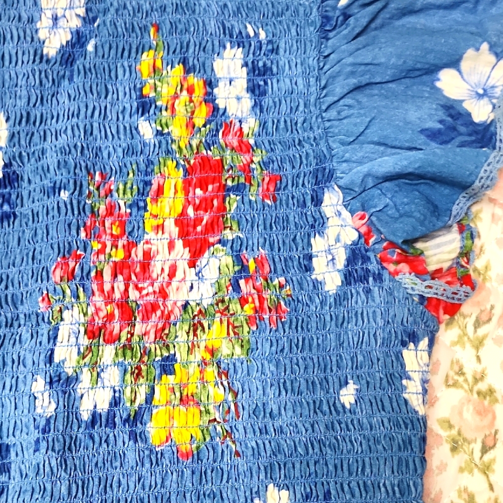 Loveshackfancy ๐ Sonora Smocked Floral Blue Ruffle Dress S - Picture 16 of 16
